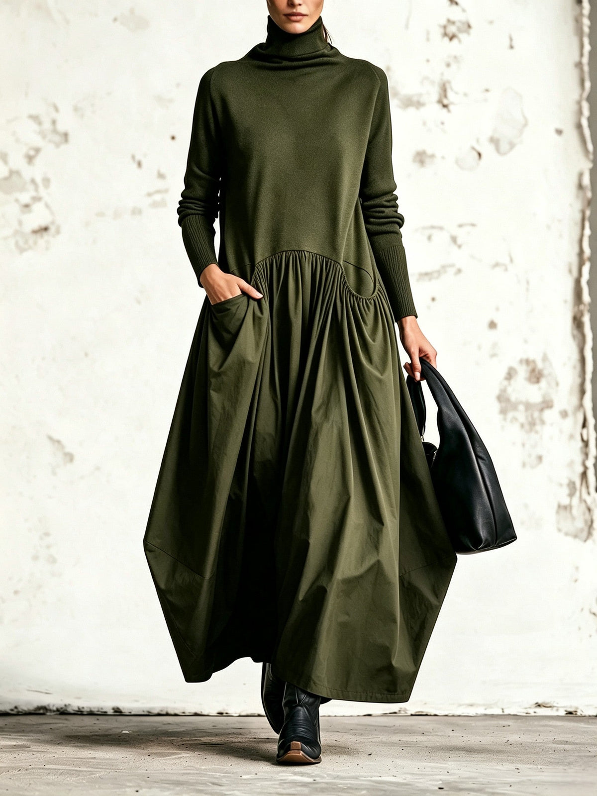 High Neck Pocket Maxi
