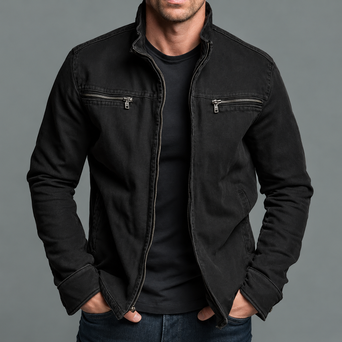 Marion Cotton Zip Jacket - Vintage Washed