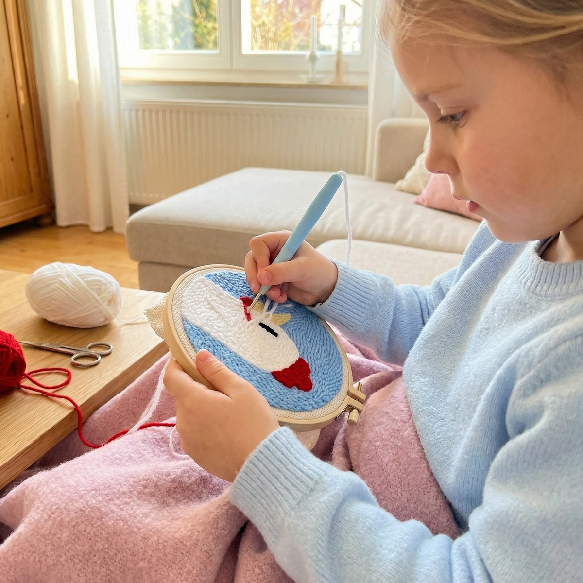 DIY Punch Needle Embroidery Set – Beginner Set with Beautiful Motifs