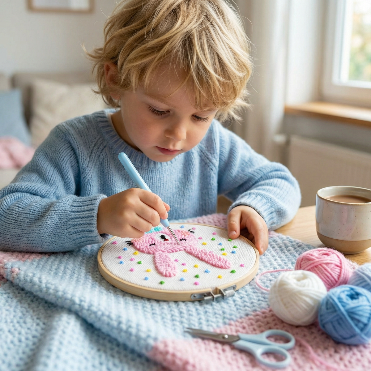 DIY Punch Needle Embroidery Set – Beginner Set with Beautiful Motifs