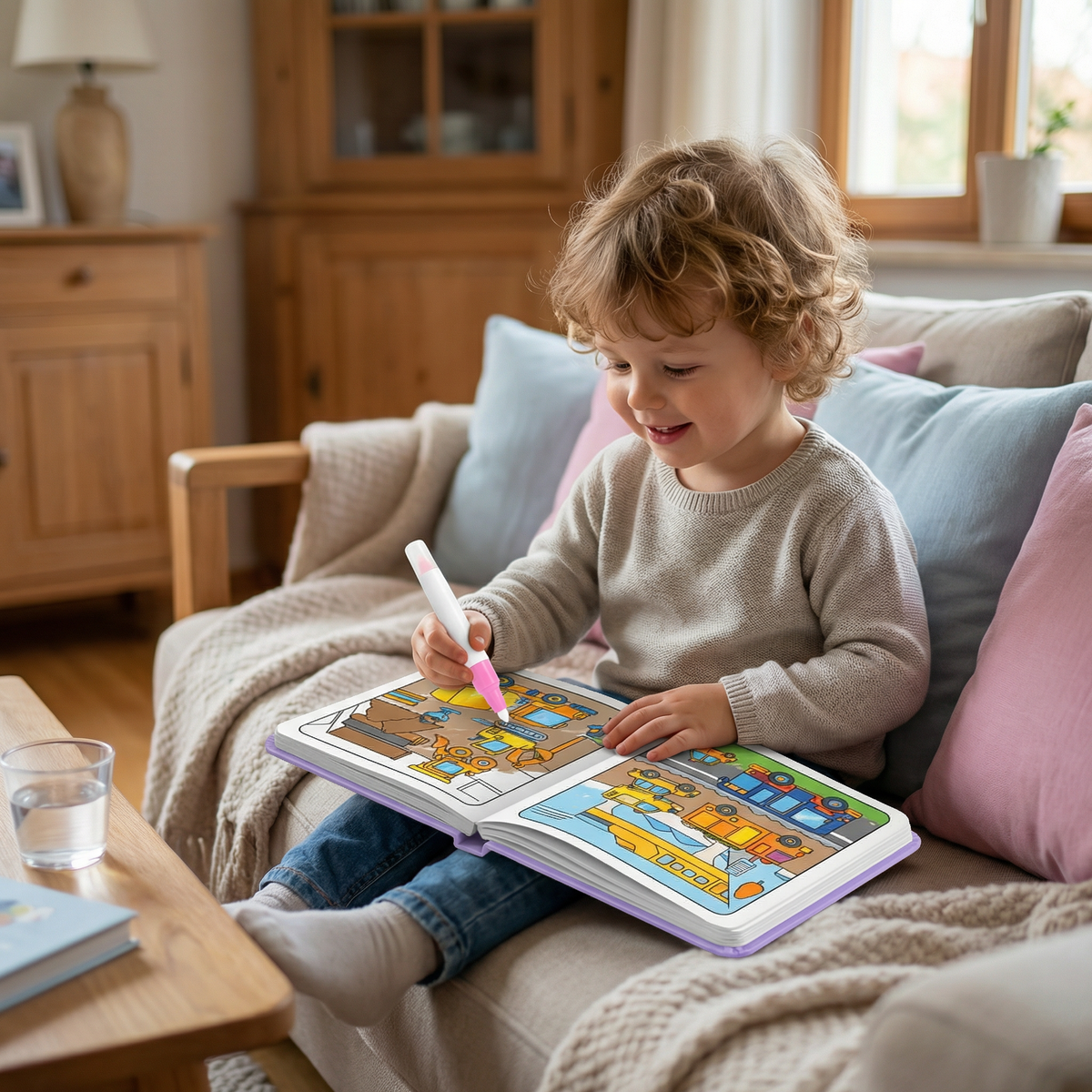 Magic Water Coloring Book – Reusable Mess-Free Coloring Book for Kids