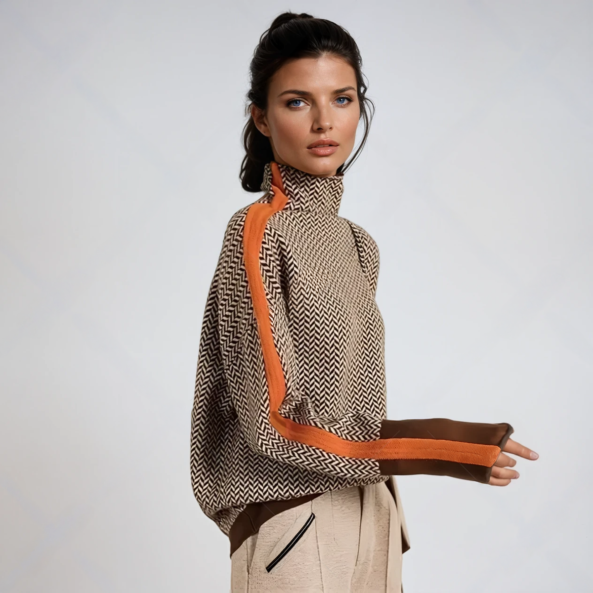Striped Turtleneck Sweater