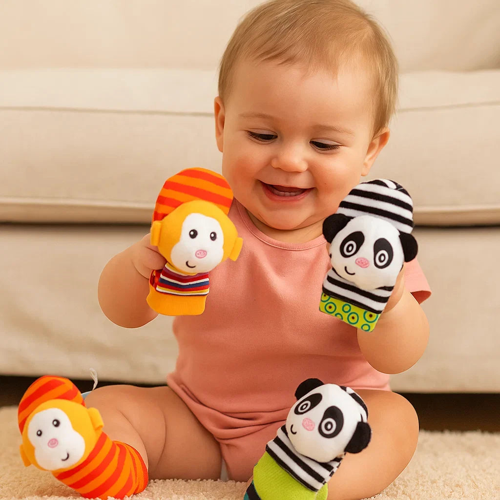 Baby Rattle and Sock Set | Colorful Sensory Toys for Early Learning and Motor Skill Development