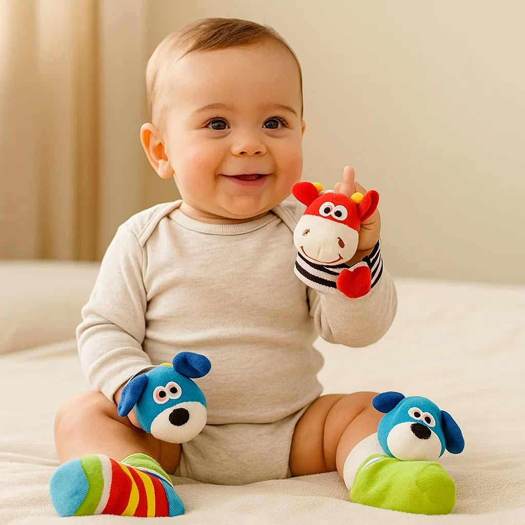 Baby Rattle and Sock Set | Colorful Sensory Toys for Early Learning and Motor Skill Development