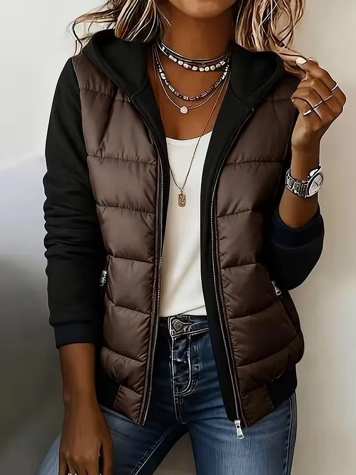 Women's Hooded Color-Block Jacket