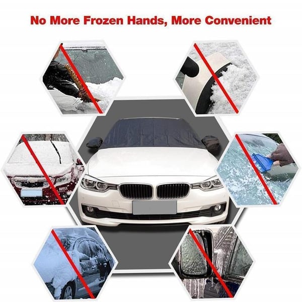 Windshield Anti-Snow & Anti-Frost Cover with Mirror Protection