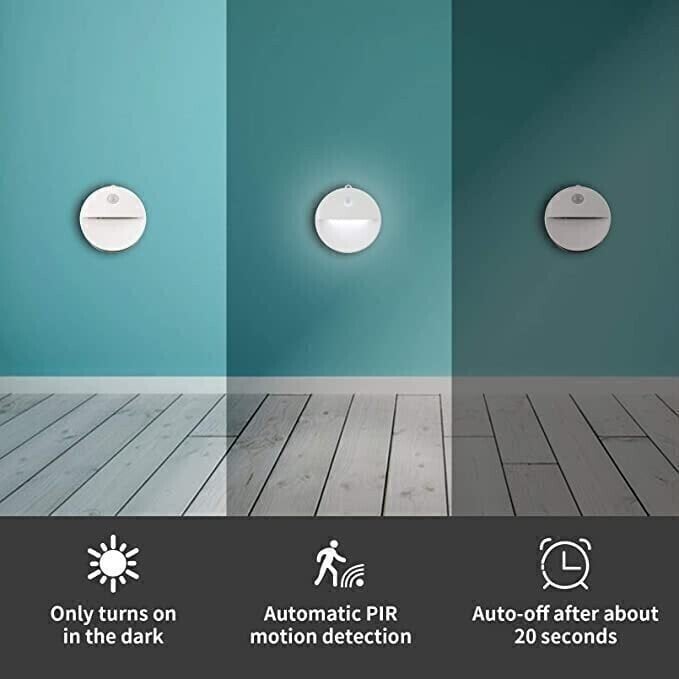 LED Night Light with Motion Sensor – Automatic, USB Rechargeable & Easy Installation – Perfect for Bedroom, Hallway, Stairs and Closet