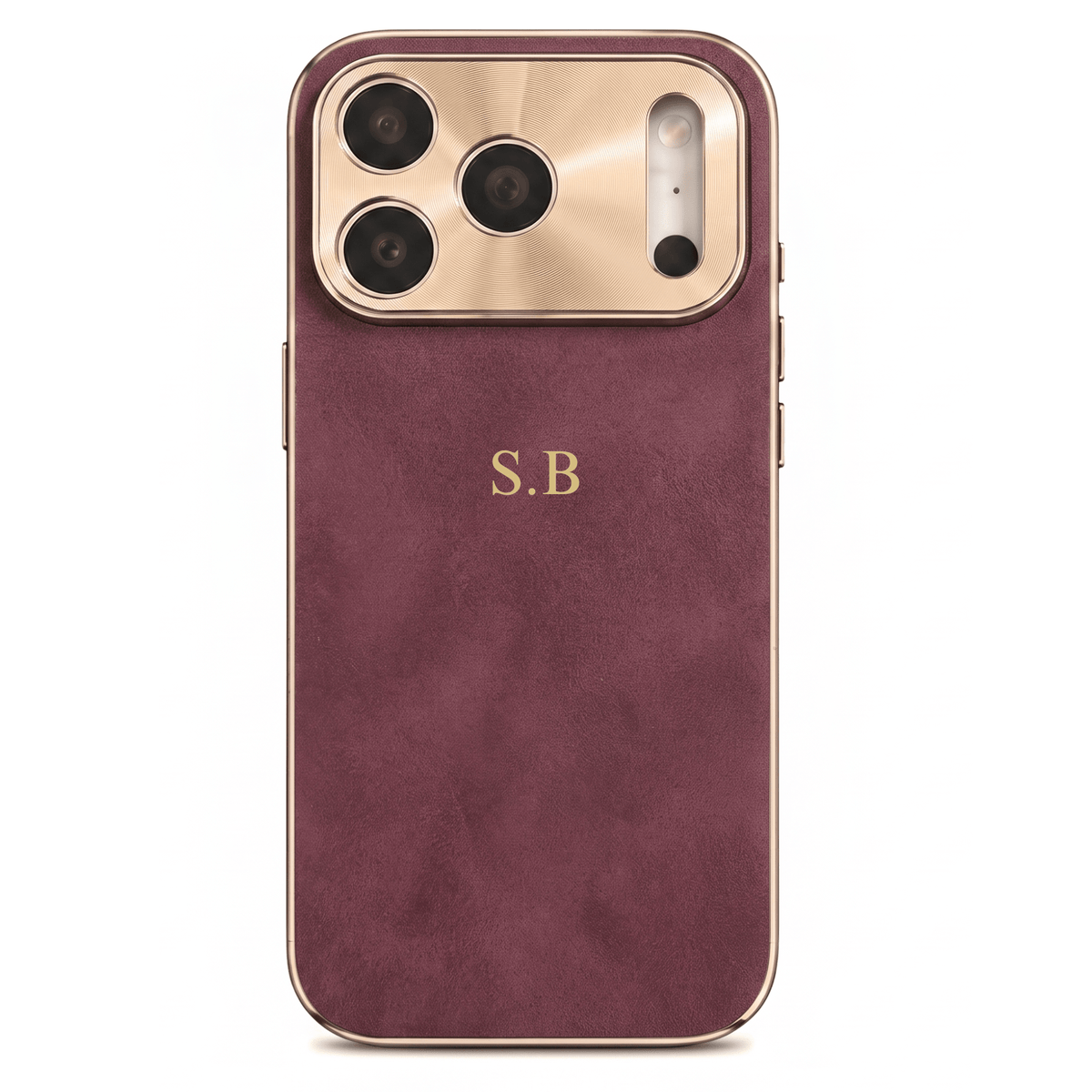 Burgundy Lambskin Leather Custom iPhone Case