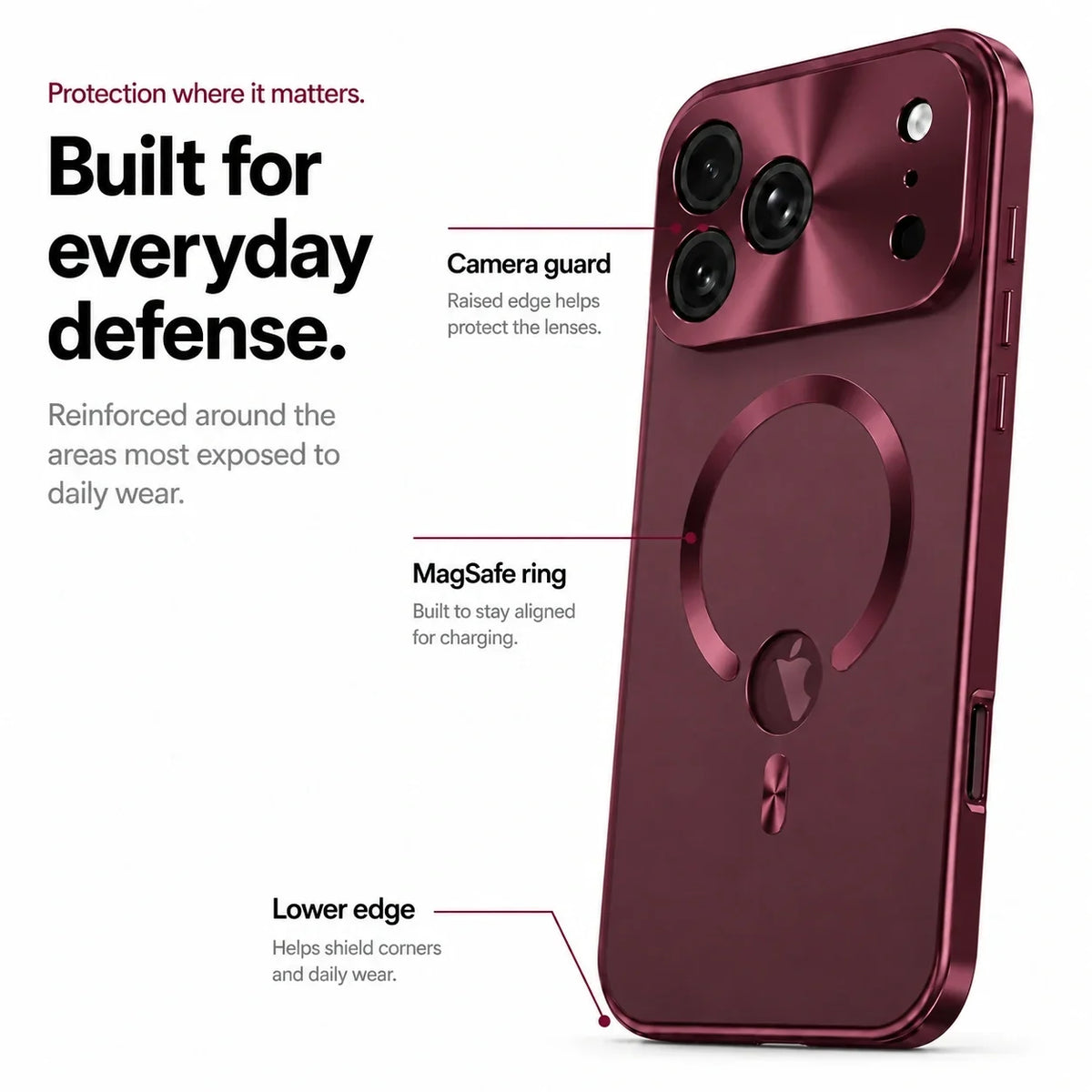 Privacy MagSafe iPhone Case with Metal Frame