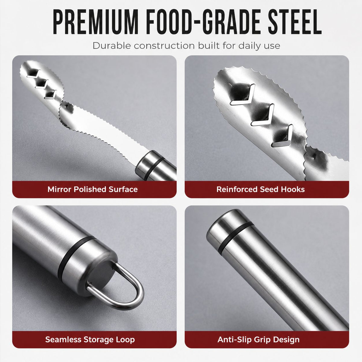 Stainless Steel Pepper Corer | Kitchen Vegetable Seed Remover Tool