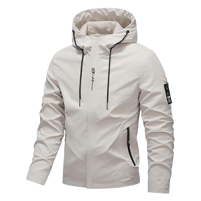 Men's Hooded Jacket – Waterproof & Windproof with a Drawstring