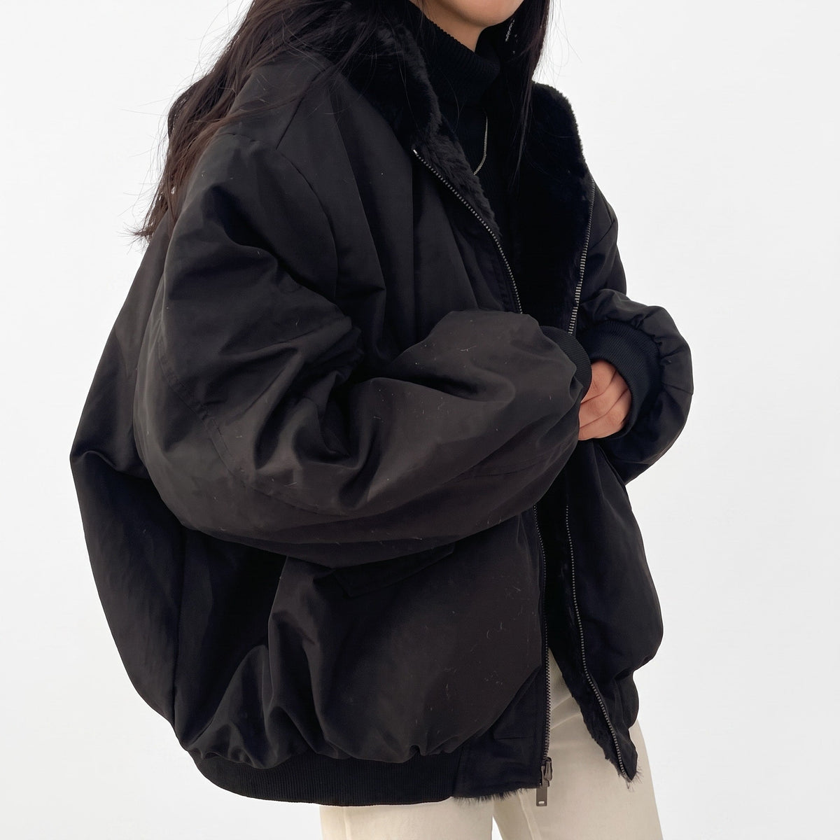Women's Hooded Puffer Jacket with Soft Trim