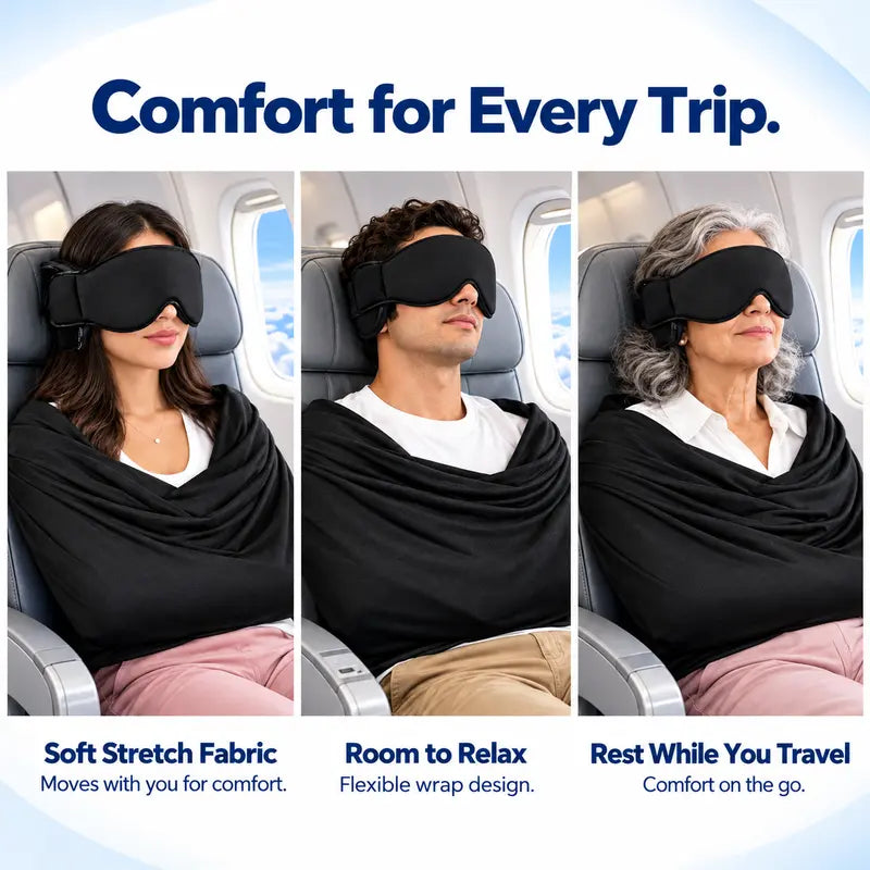3-in-1 Airplane Sleep Support System - Carry On-Friendly Travel Bedding Accessory Set
