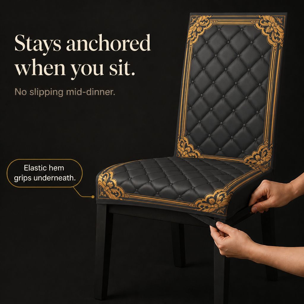Baroque Print Stretch Dining Chair Cover (6-pack)
