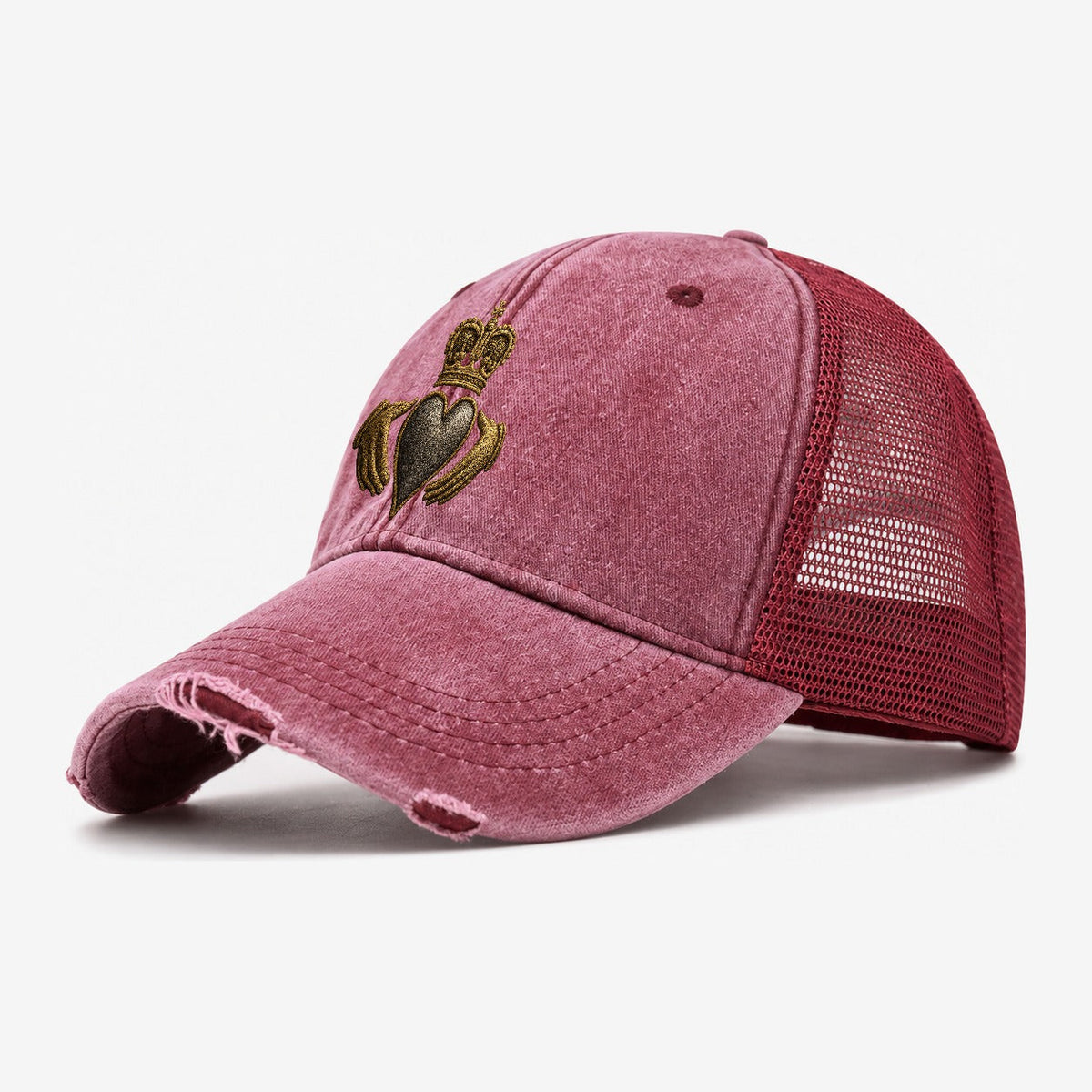 Claddagh Symbol Washed Trucker Hat