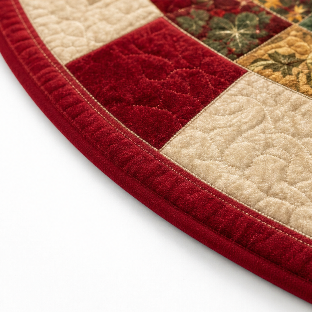 3D Swirl Quilted Christmas Rug