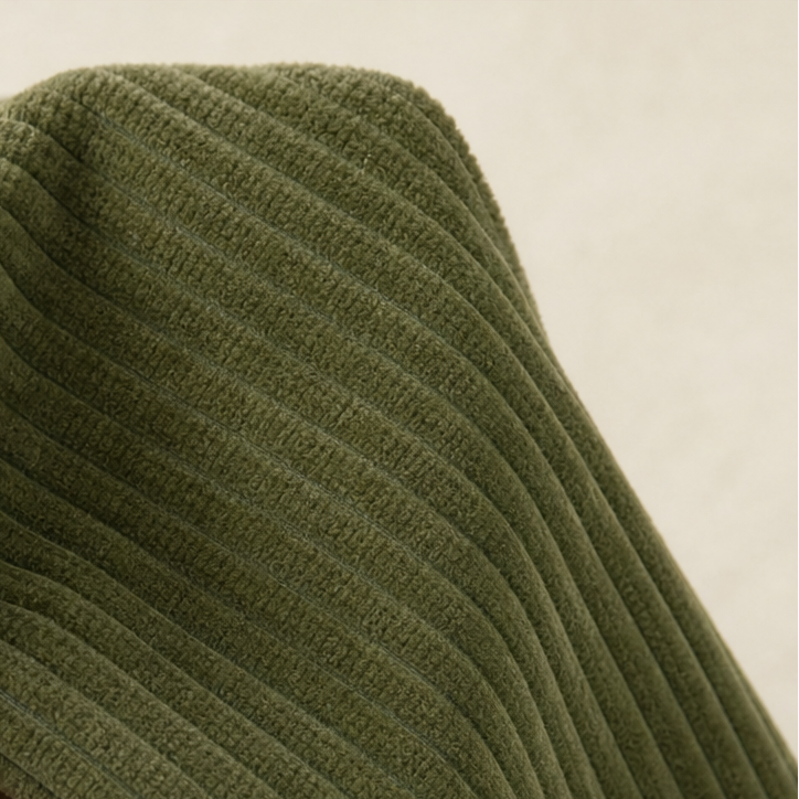 Funnel Collar Asymmetric Button Corduroy Top