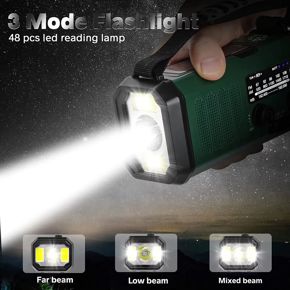 10000mAh Emergency Wind-Up Solar DAB Radio