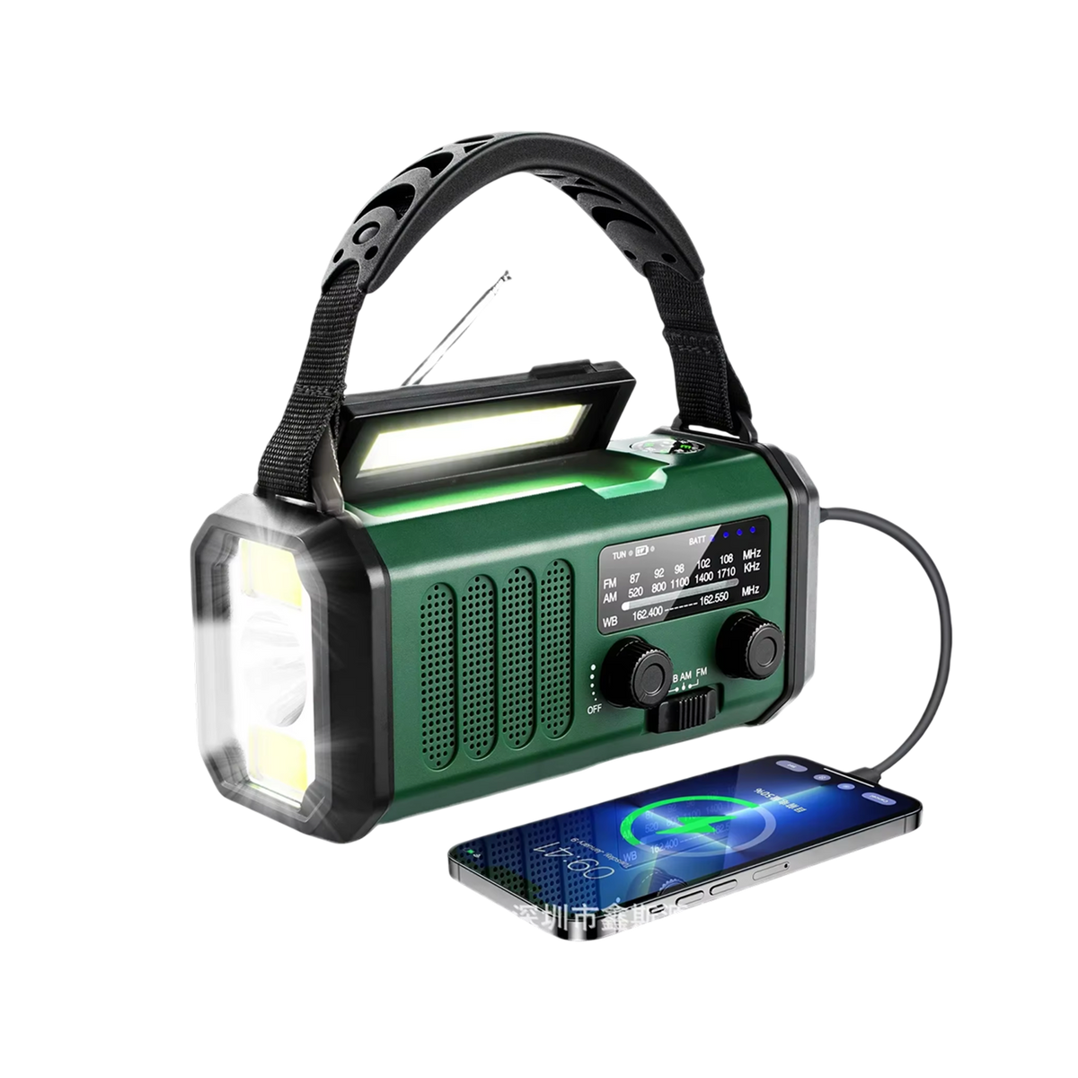 10000mAh Emergency Wind-Up Solar DAB Radio