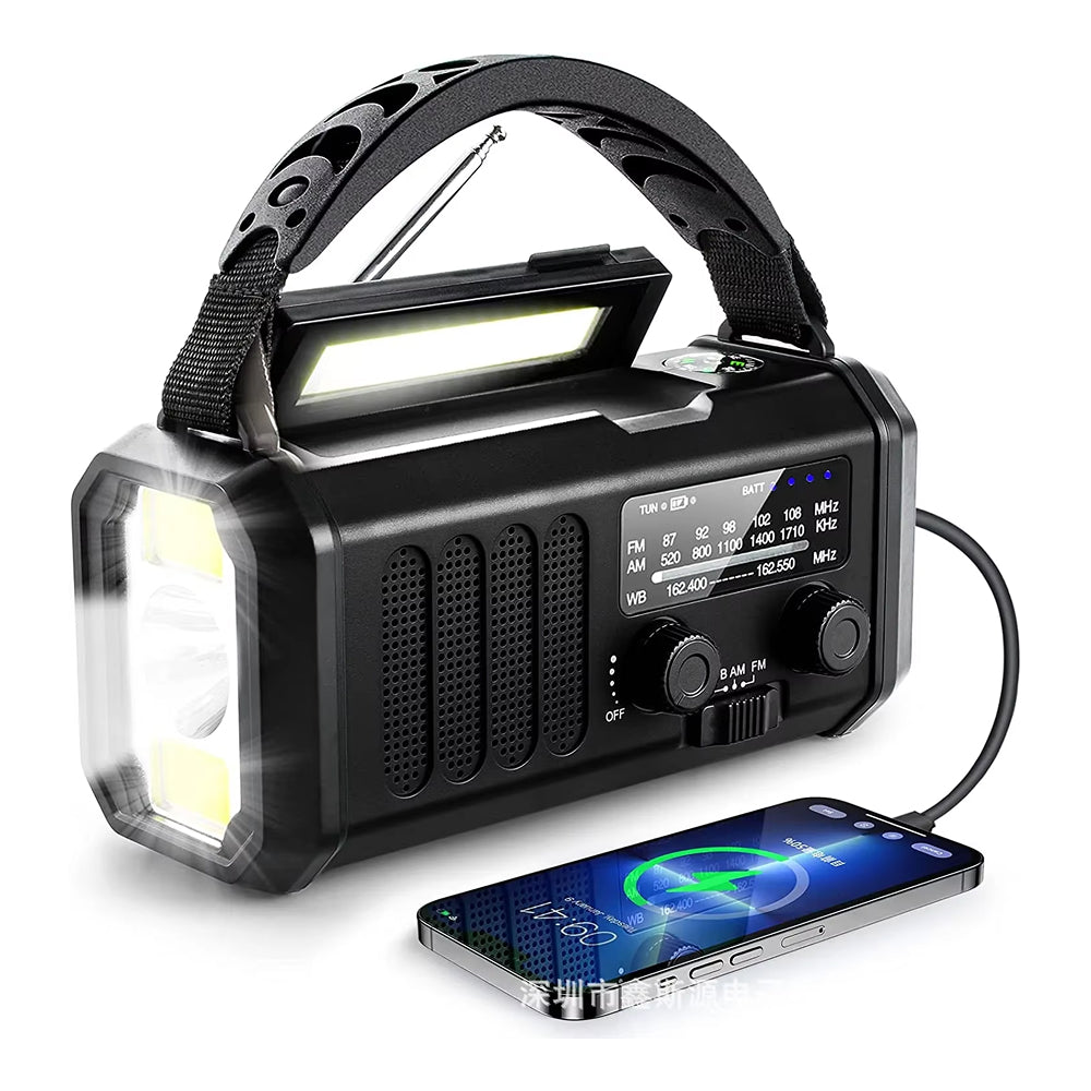 10000mAh Emergency Wind-Up Solar DAB Radio