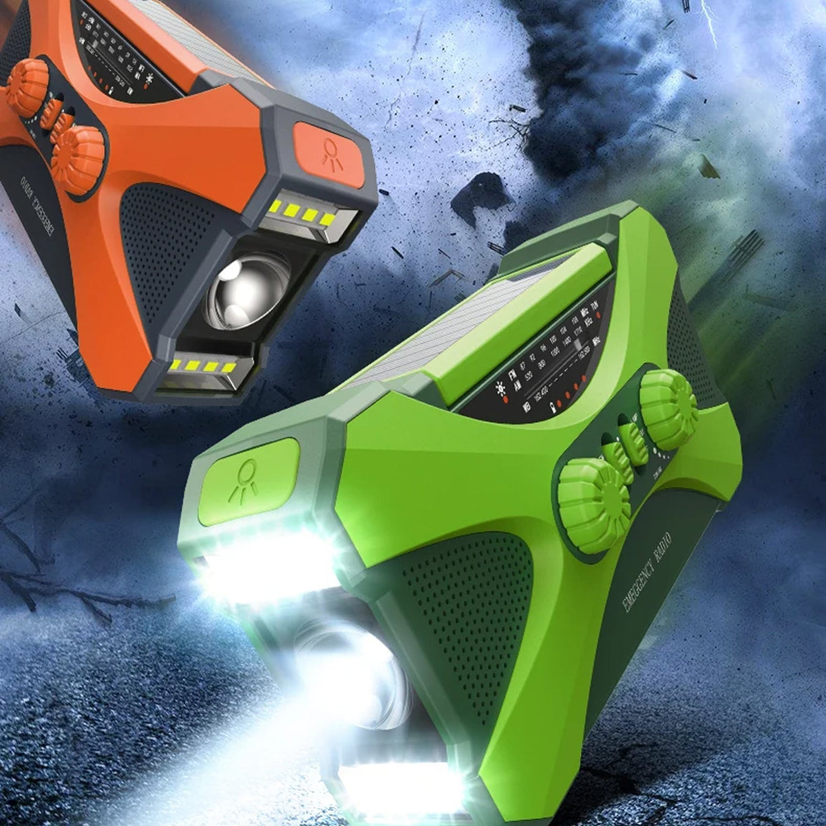Emergency Radio with Hand Crank, Solar Panels, and NOAA Alerts