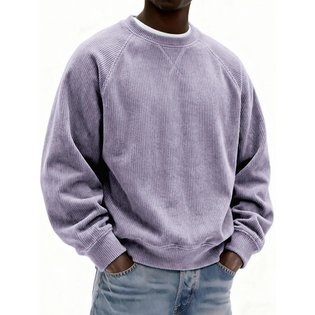 Textured Corduroy Crewneck Sweatshirt