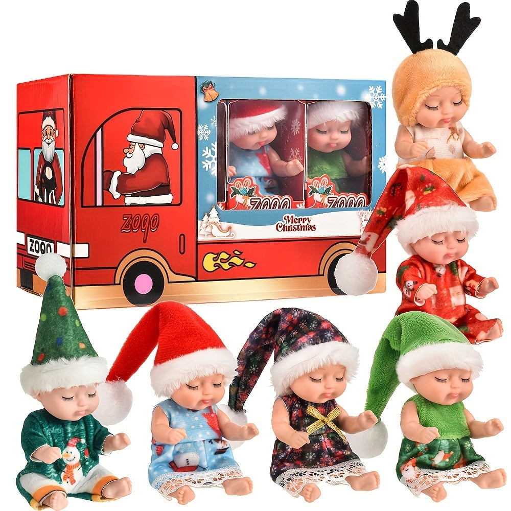 Mini Reborn Baby Dolls, Christmas Set of 6