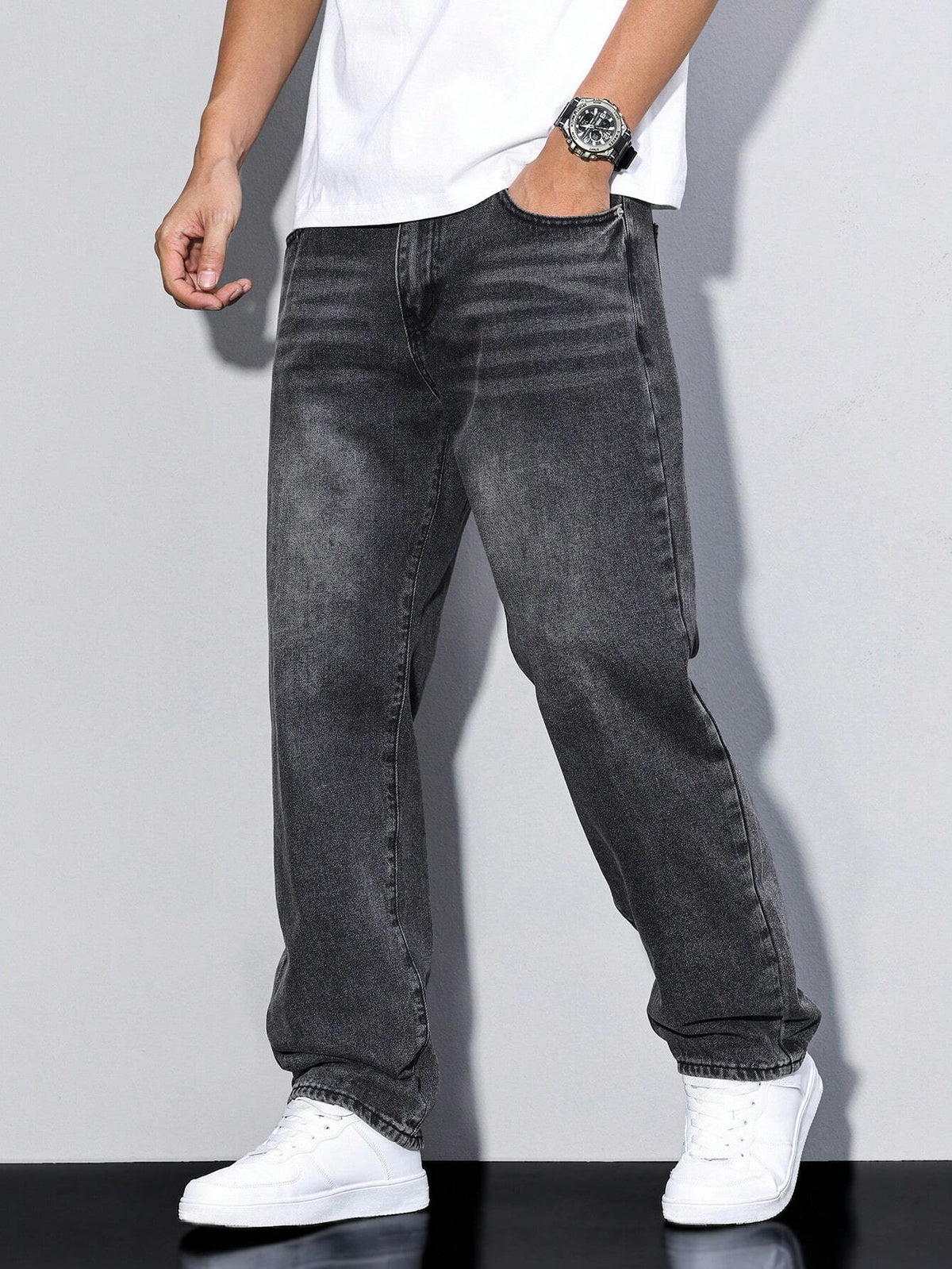 Solid Color Casual Men's Jeans