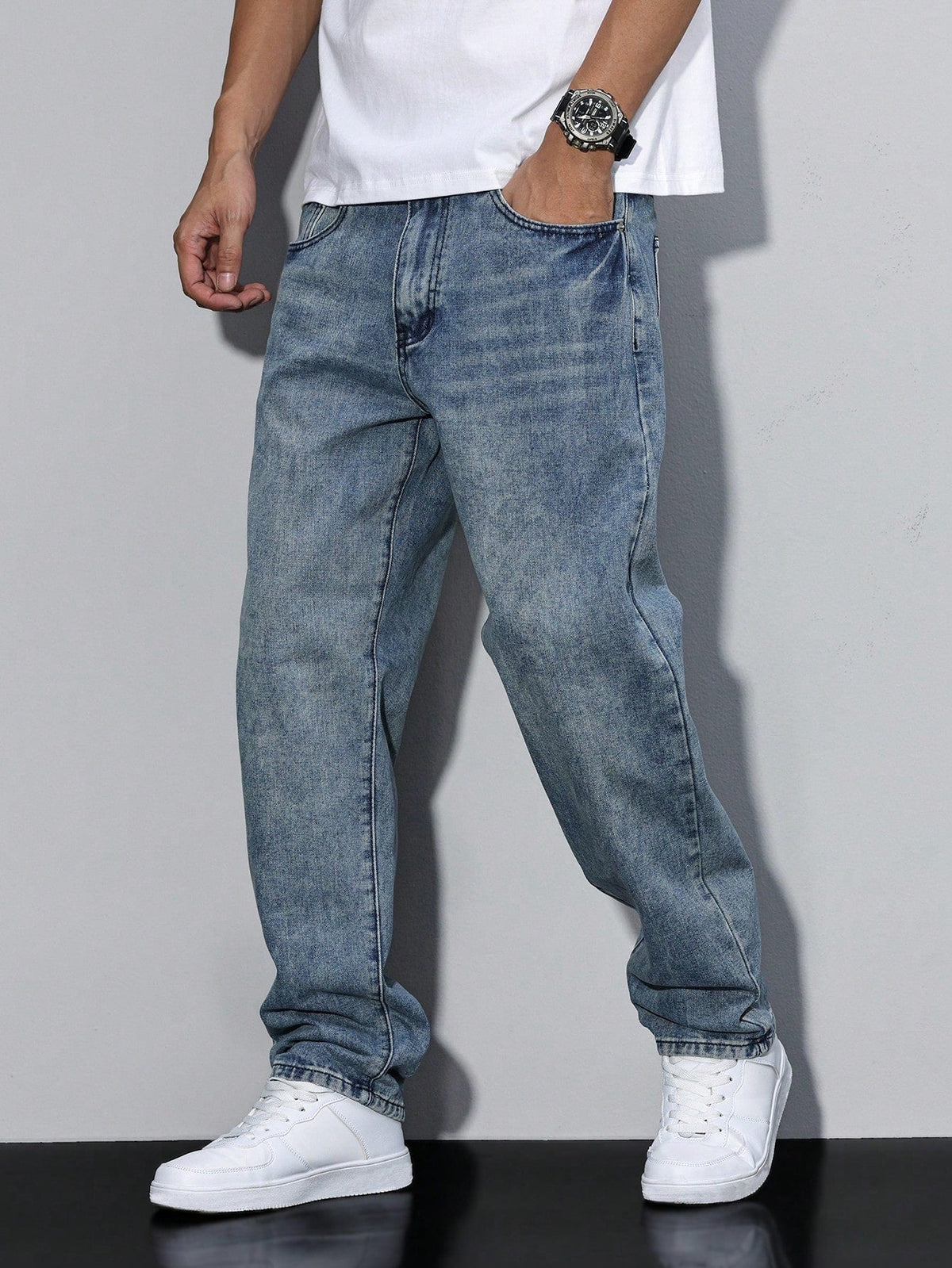 Solid Color Casual Men's Jeans