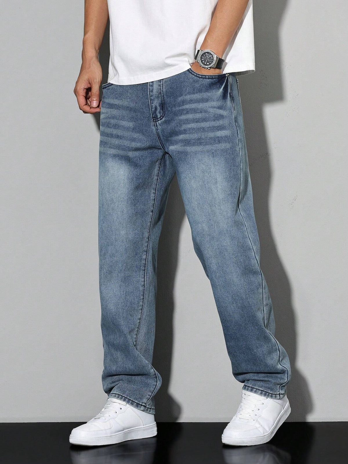 Solid Color Casual Men's Jeans
