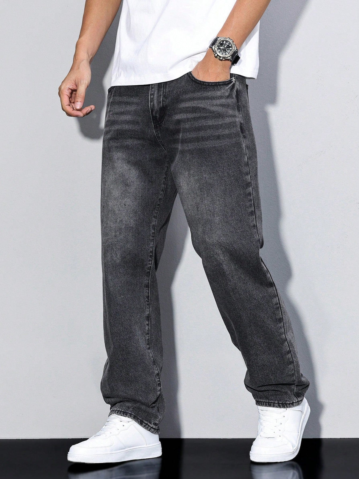 Solid Color Casual Men's Jeans