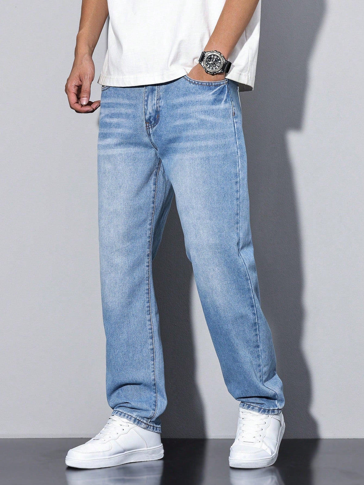Solid Color Casual Men's Jeans