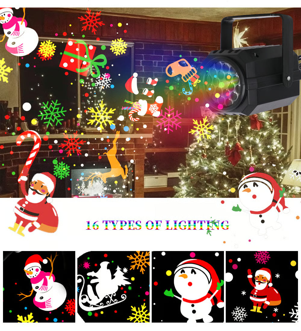 Magical Christmas LED Projector β 16 Stunning Holiday Patterns to Light Up Your Home