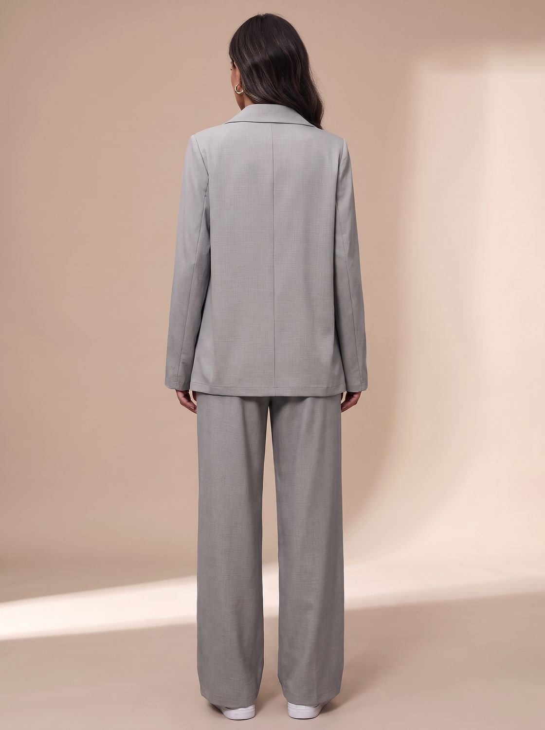 Clara Women's Fitted Double-Breasted Pant Suit with Wide Trousers