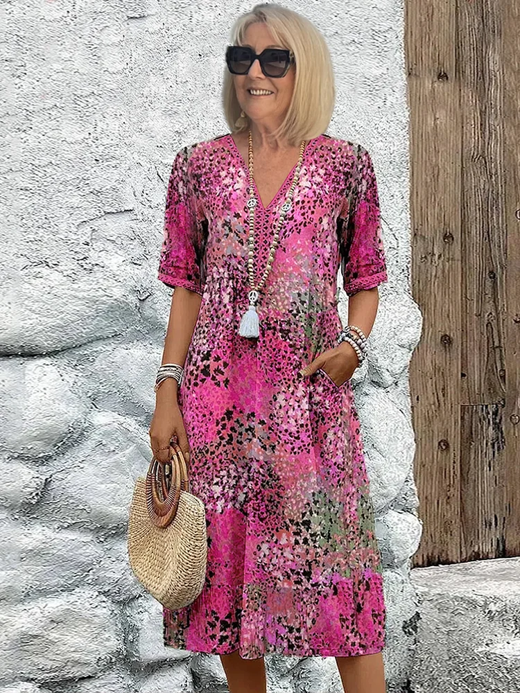 Chic Midi Dress with Flattering Tummy Coverage
