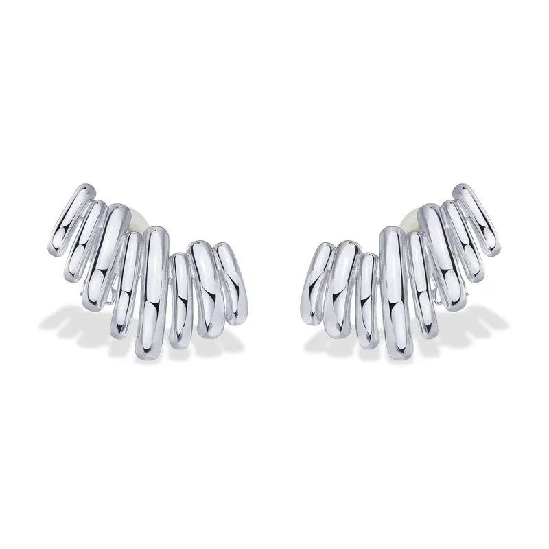 14K Gold Plated Statement Climber Stud Earrings for Women