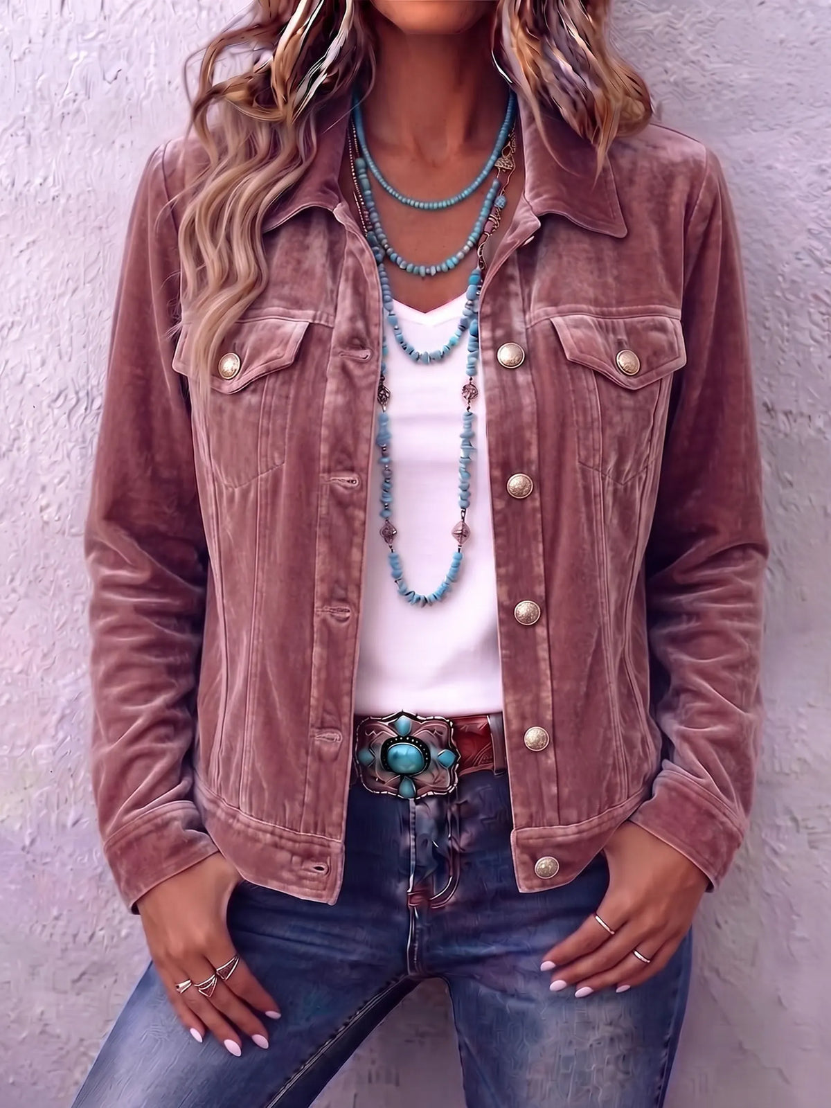 Vintage Wash Button Jacket