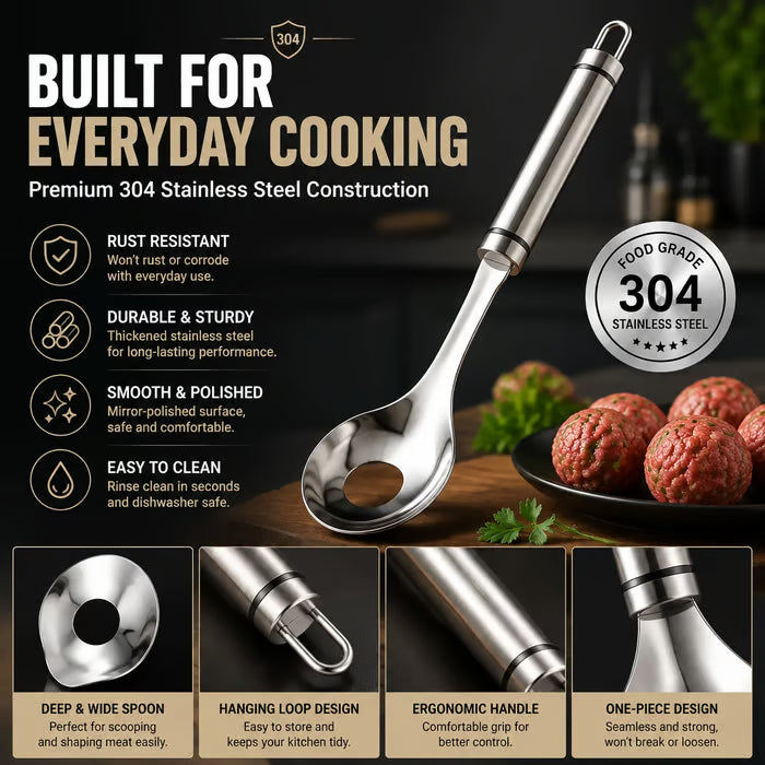 2-Pack Stainless Steel Meatball Maker Spoon