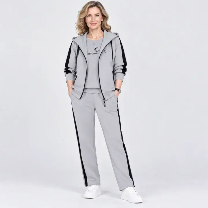 Women's 3-Piece Hooded Tracksuit Set for Autumn and Winter, Loose Fit, Plus Size