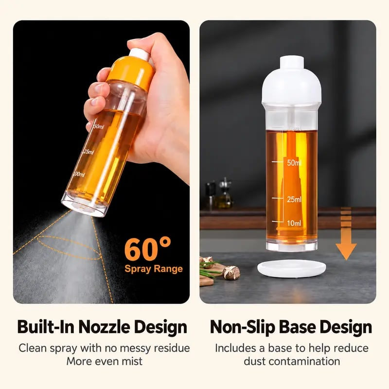 Refillable Oil Spray Bottle for Cooking, Olive Oil Sprayer with Nozzle at the Bottom