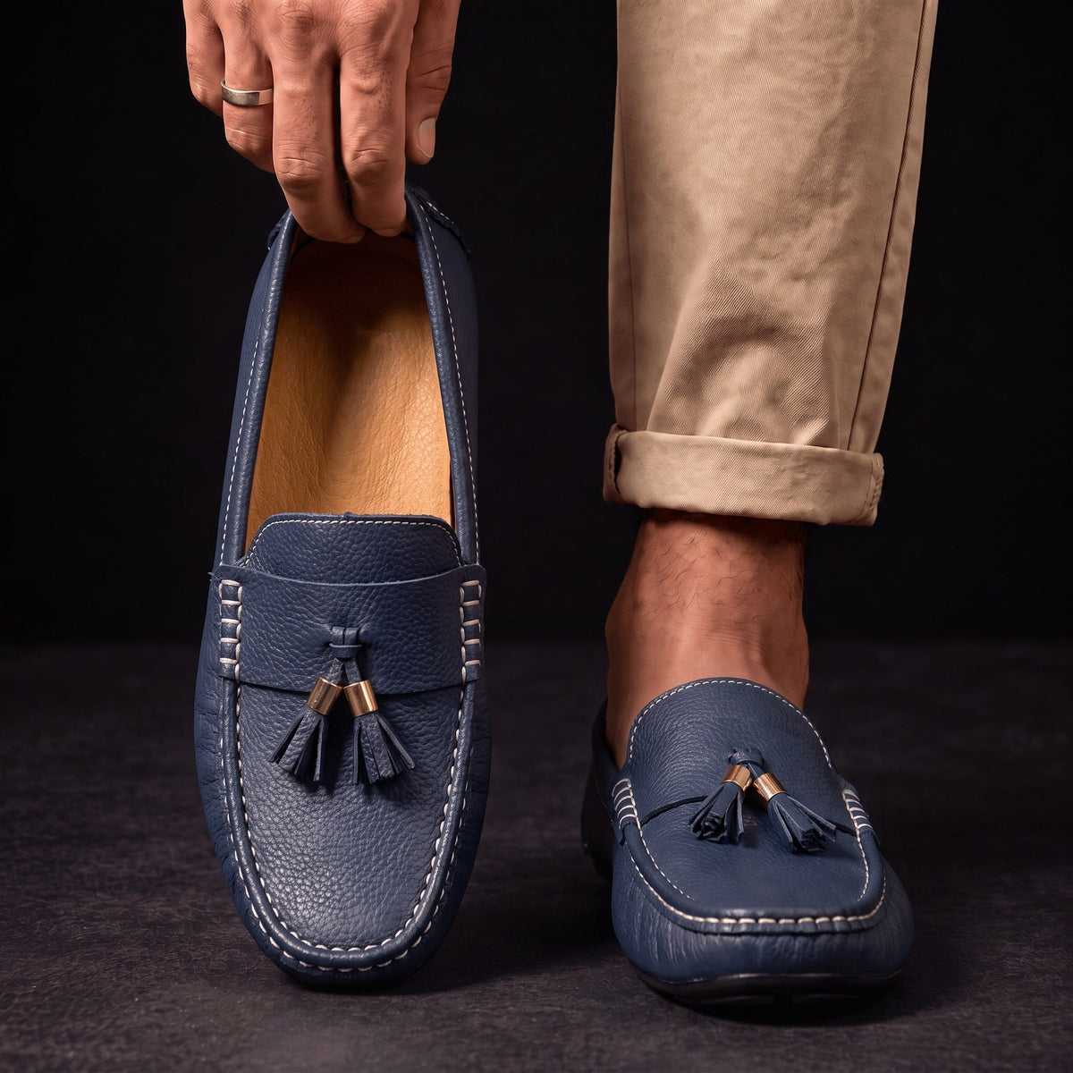 Ochre Tassel Loafers