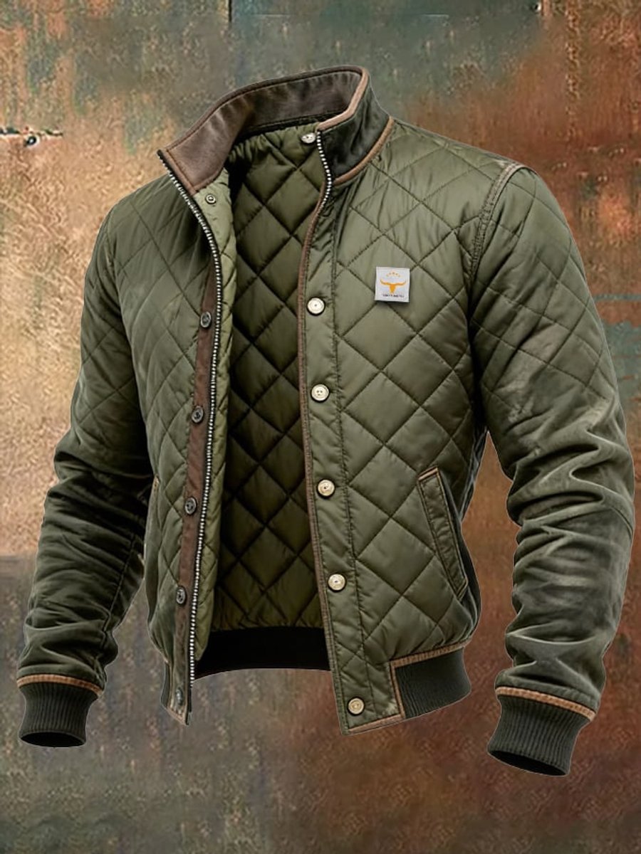 Sebastian Men's Quilted Padded Bomber Jacket Crease-Free Winter Jacket
