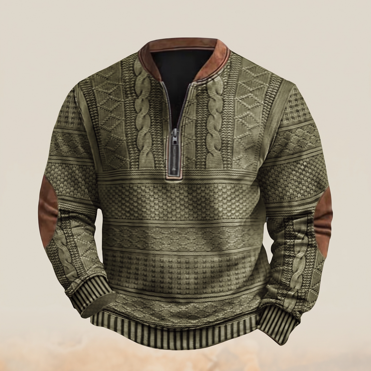 Retro Zip-Up Sweater