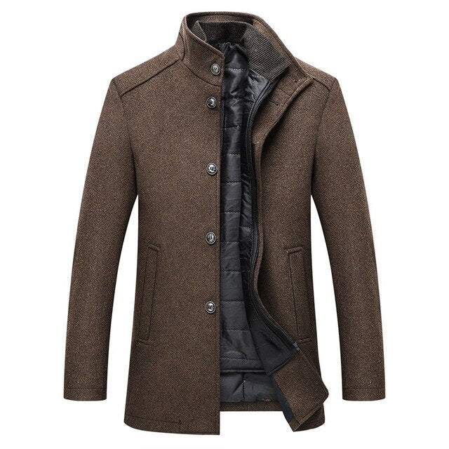 Men's High-Collar Quilted Winter Coat β Tailored Outerwear for Business and Smart Casual Wear