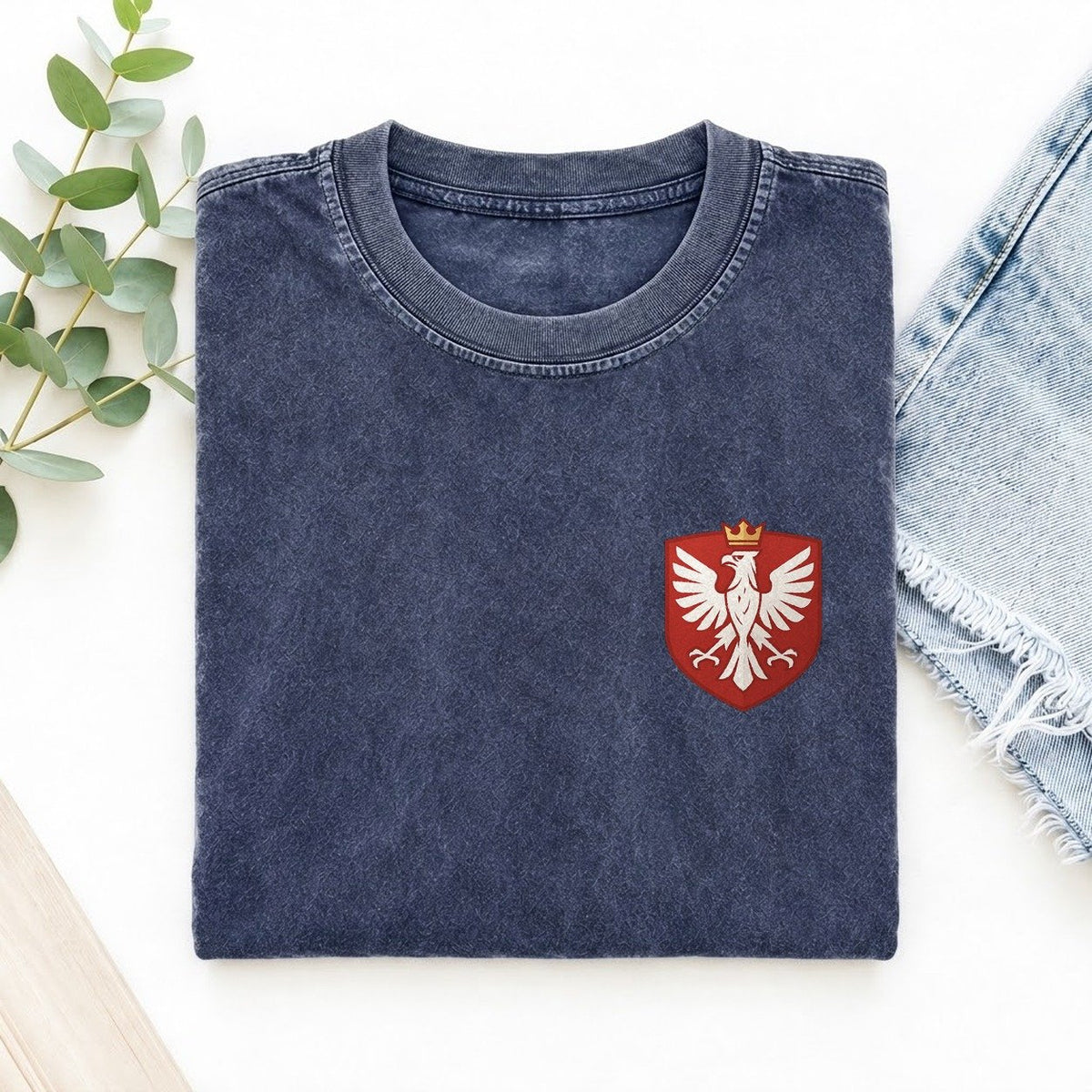 Poland White Eagle Left Chest Vintage T-shirt