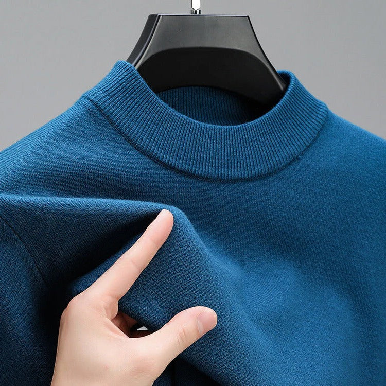 High-Quality Men's Cashmere Sweater With Elegant Hem