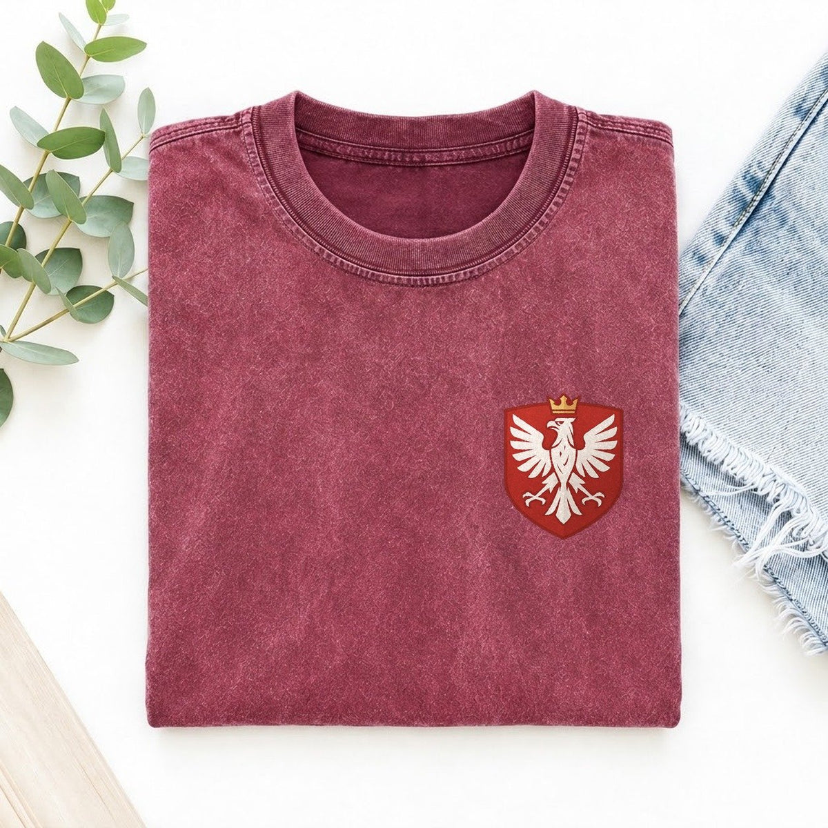 Poland White Eagle Left Chest Vintage T-shirt