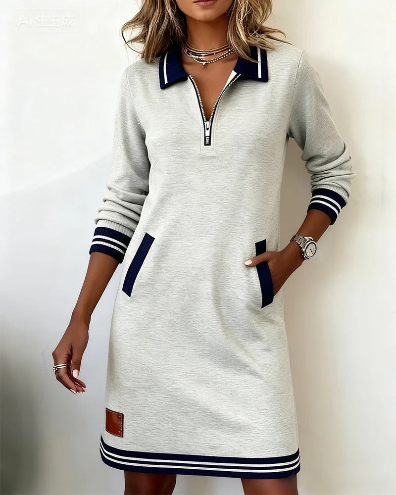 Harper Zip Collar Dress