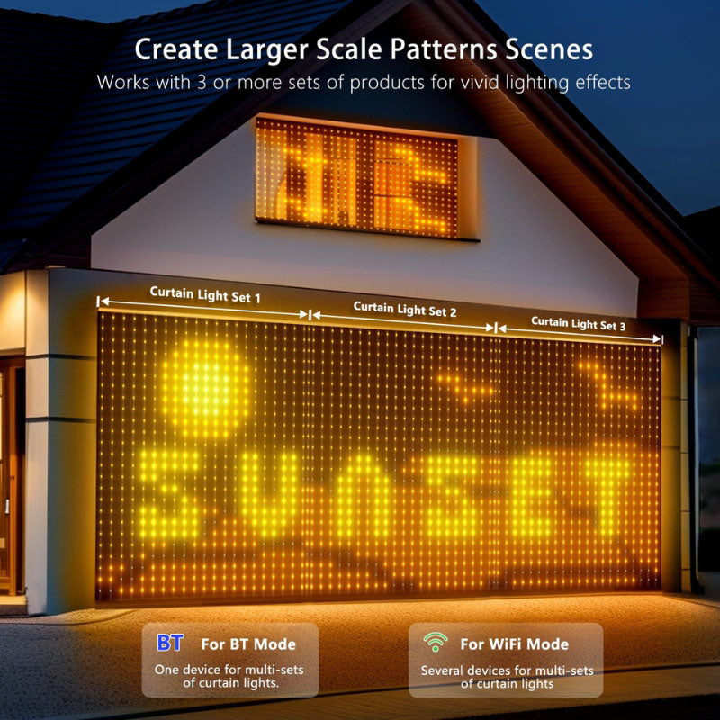 Smart RGBIC Outdoor LED Net Lights