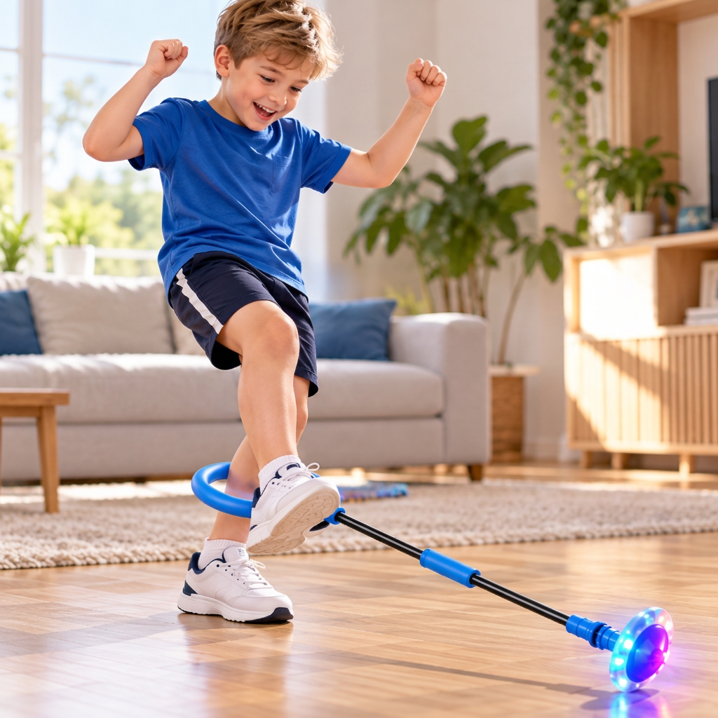 3-in-1 LED Skip Ball with Jump Counter & Timer for Kids